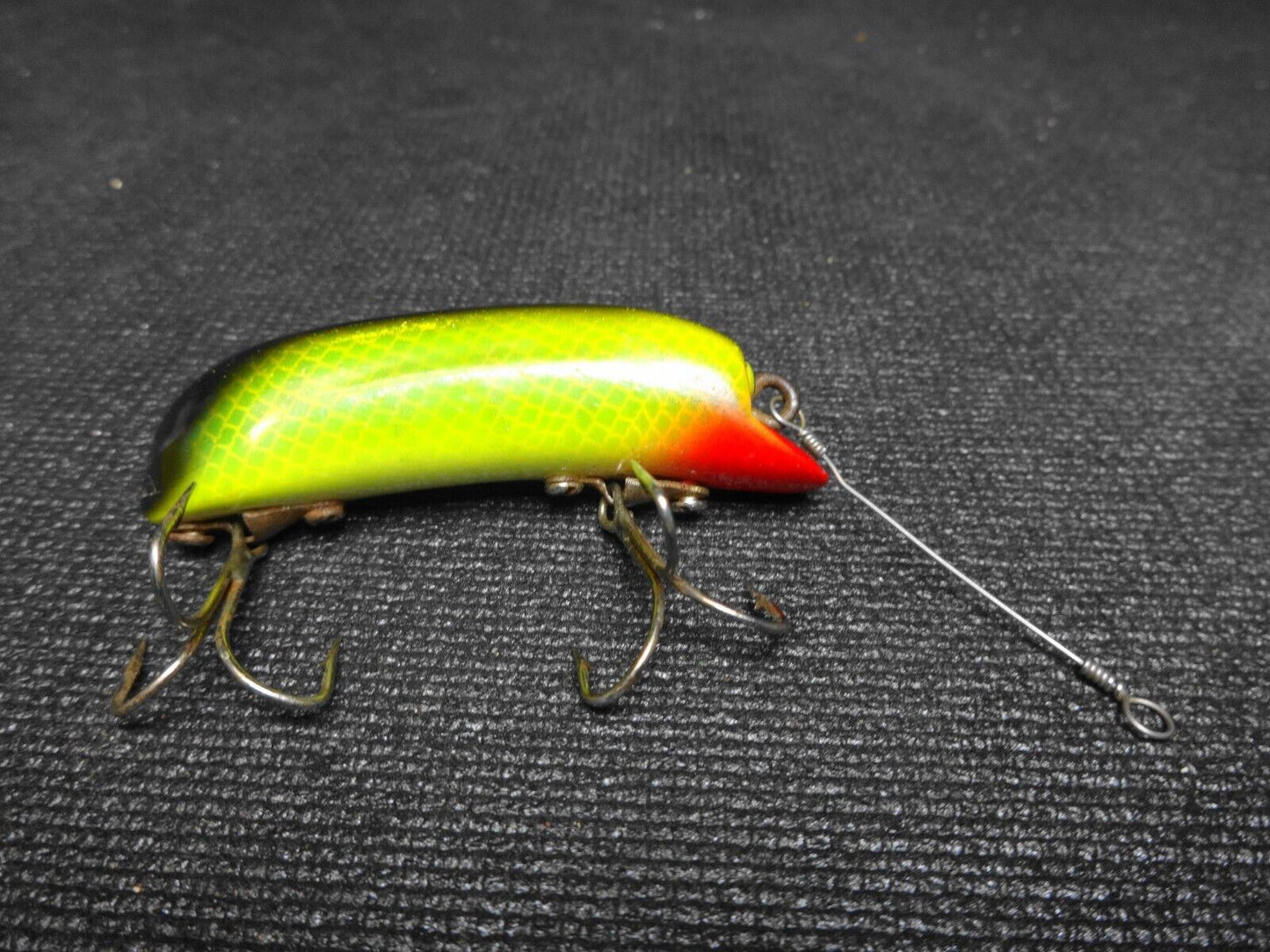 P K Bright Eyes Vintage Fishing Lure, Perch - Nice Old Wood Lure