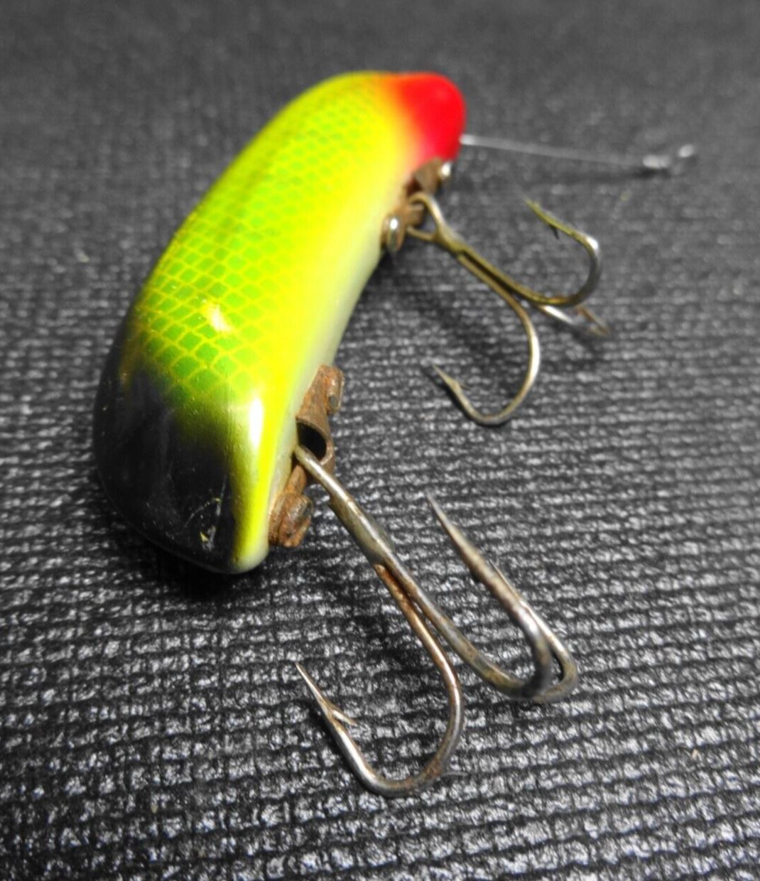 P K Bright Eyes Vintage Fishing Lure, Perch - Nice Old Wood Lure