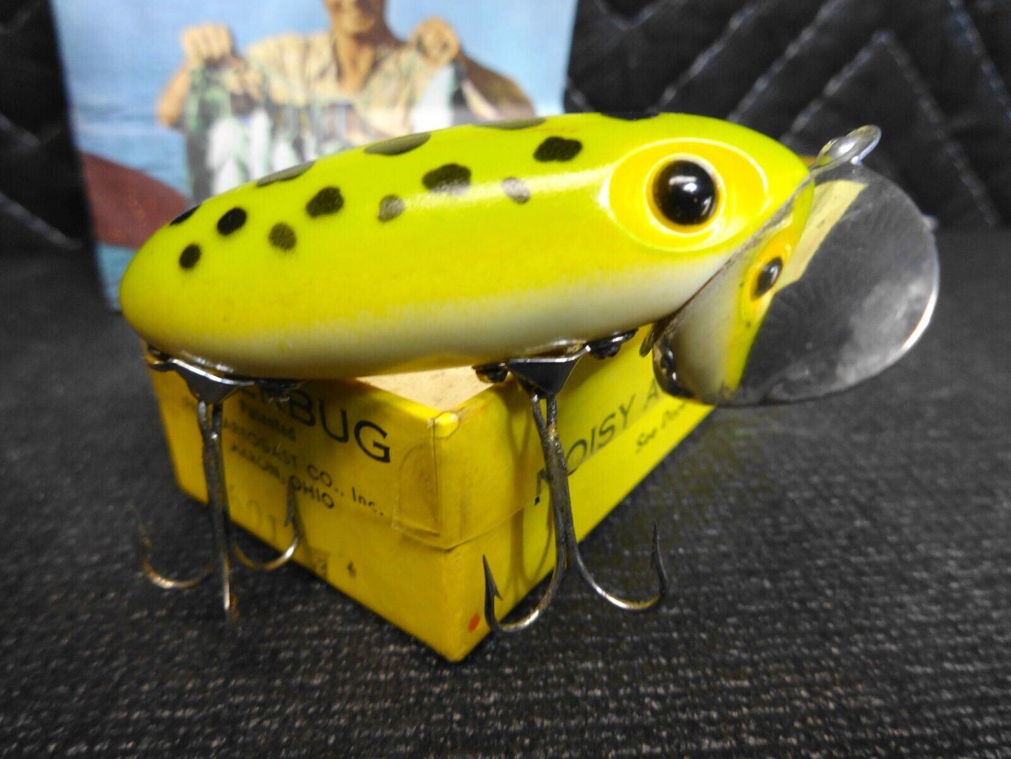 Fred Arbogast Jitterbug Green Frog 601-F Fishing Lure, Box, Pamphlet