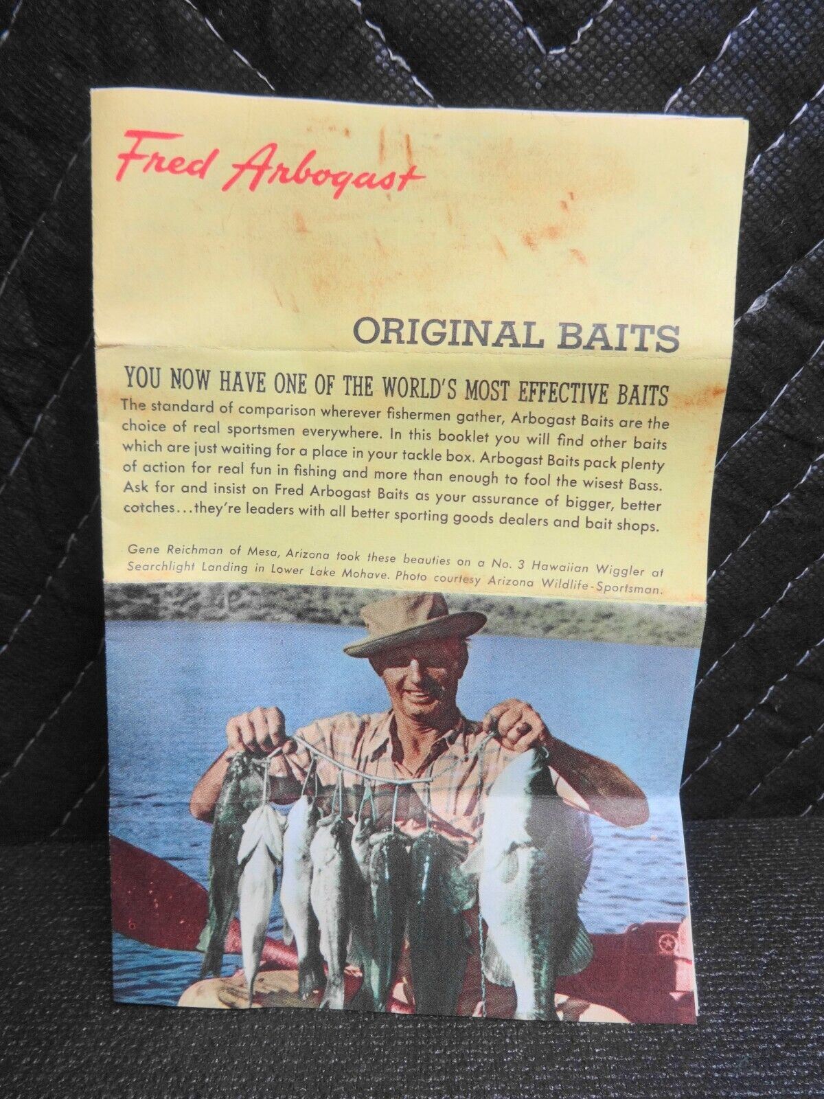 Fred Arbogast Jitterbug Green Frog 601-F Fishing Lure, Box, Pamphlet