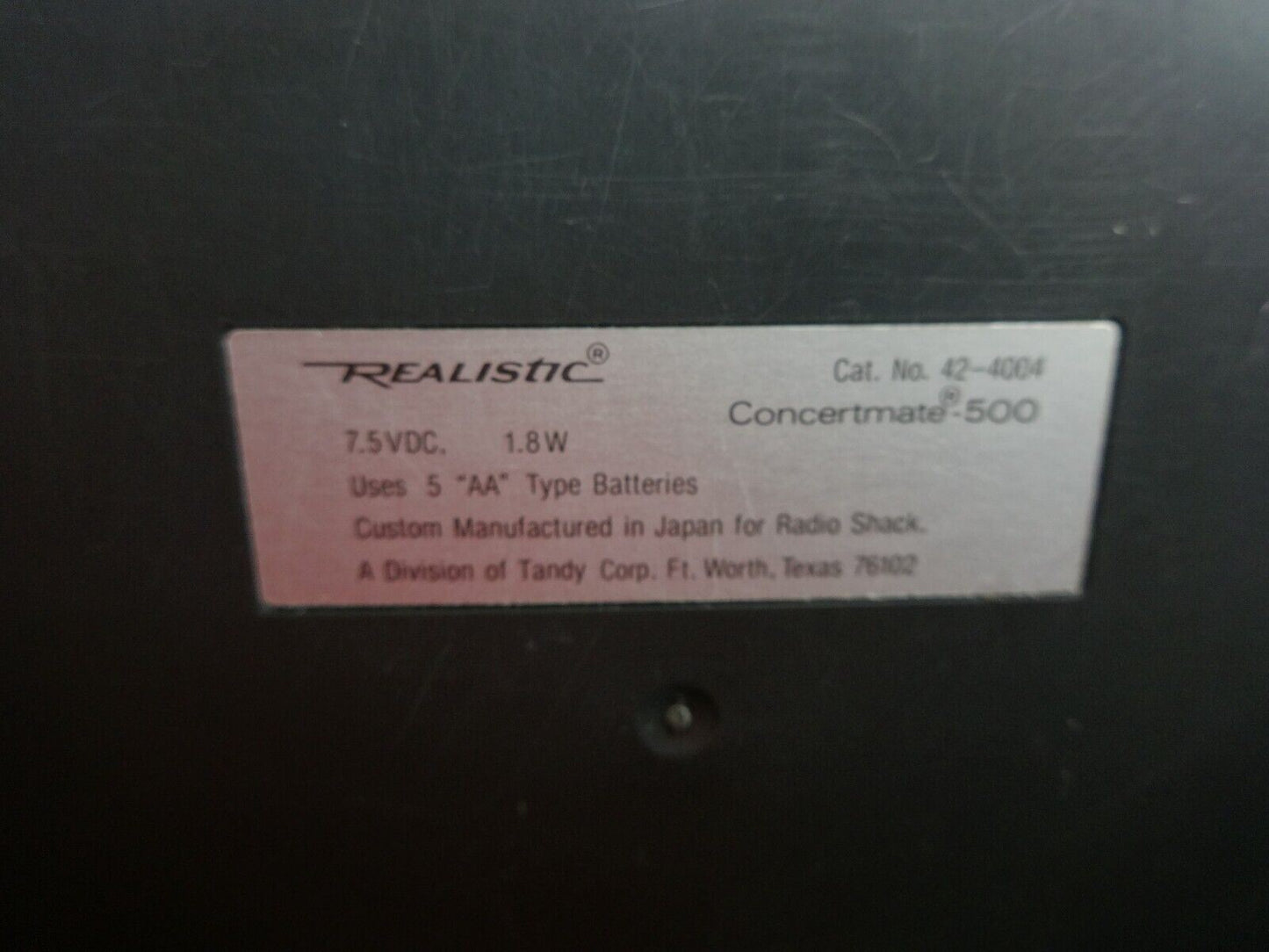 Realistic Concertmate 500 Sampling Keyboard Synthesizer