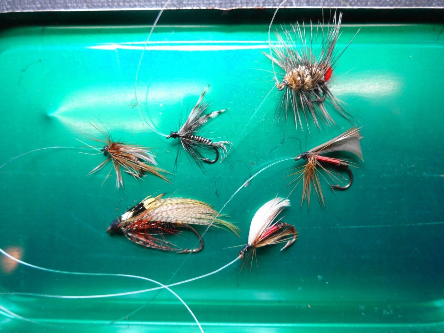 Vintage Lead Head fishing lures jig with feathers- fly fishing lures - Lot of 6