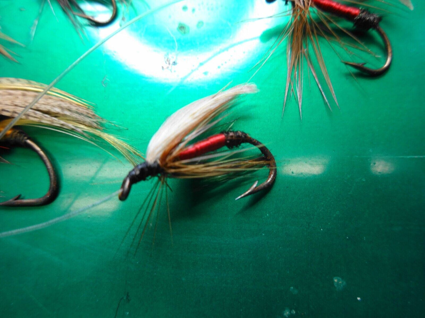 Vintage Lead Head fishing lures jig with feathers- fly fishing lures - Lot of 6