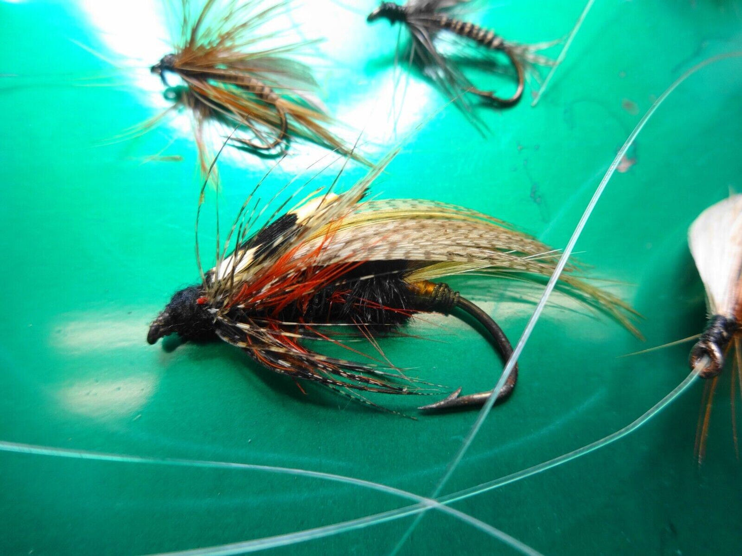 Vintage Lead Head fishing lures jig with feathers- fly fishing lures - Lot of 6