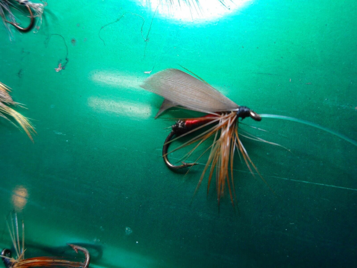 Vintage Lead Head fishing lures jig with feathers- fly fishing lures - Lot of 6