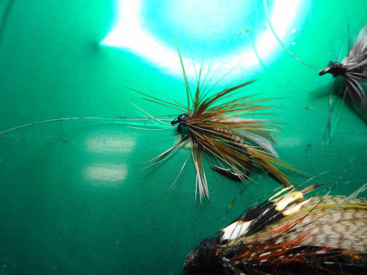 Vintage Lead Head fishing lures jig with feathers- fly fishing lures - Lot of 6