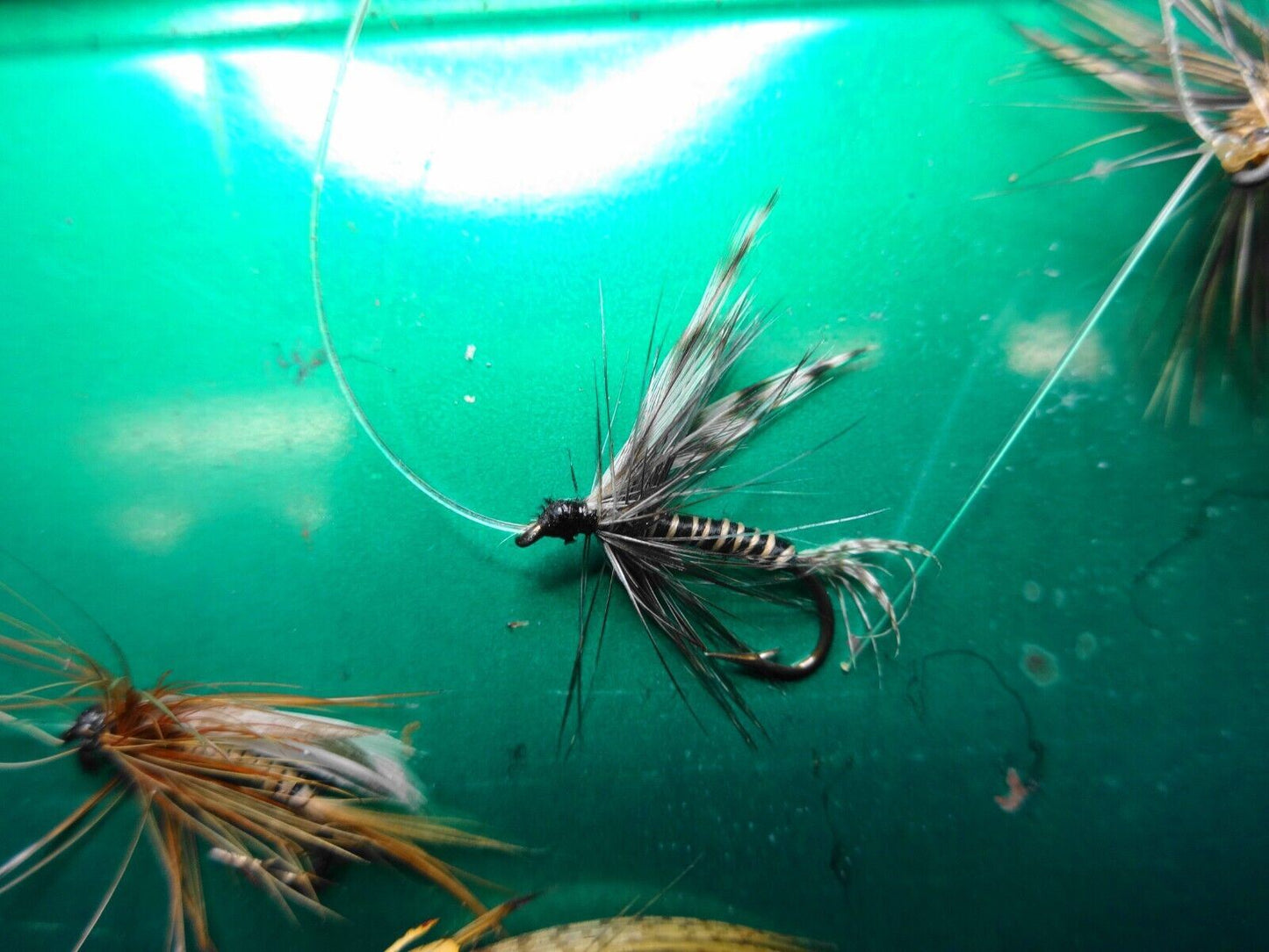 Vintage Lead Head fishing lures jig with feathers- fly fishing lures - Lot of 6