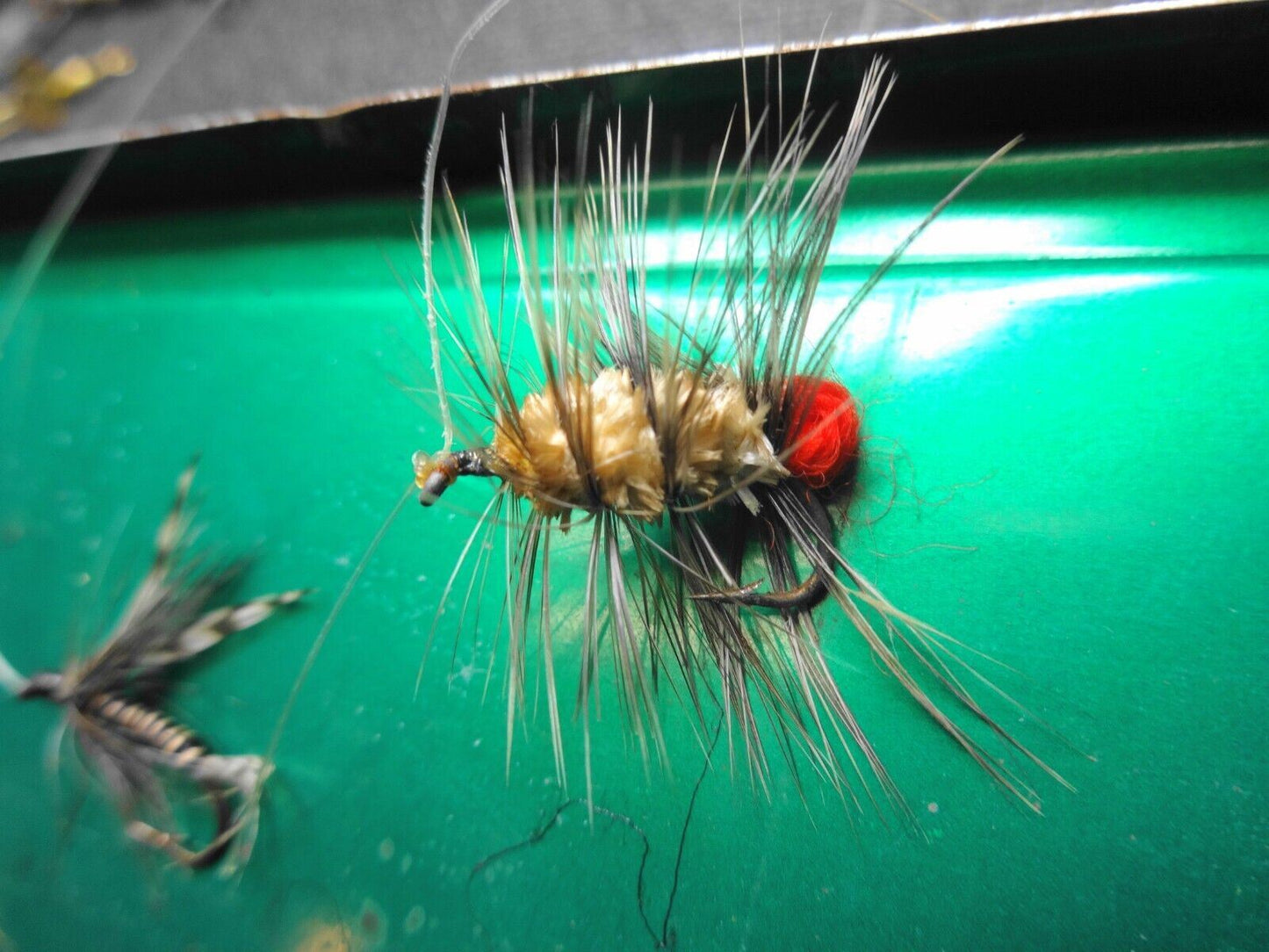 Vintage Lead Head fishing lures jig with feathers- fly fishing lures - Lot of 6