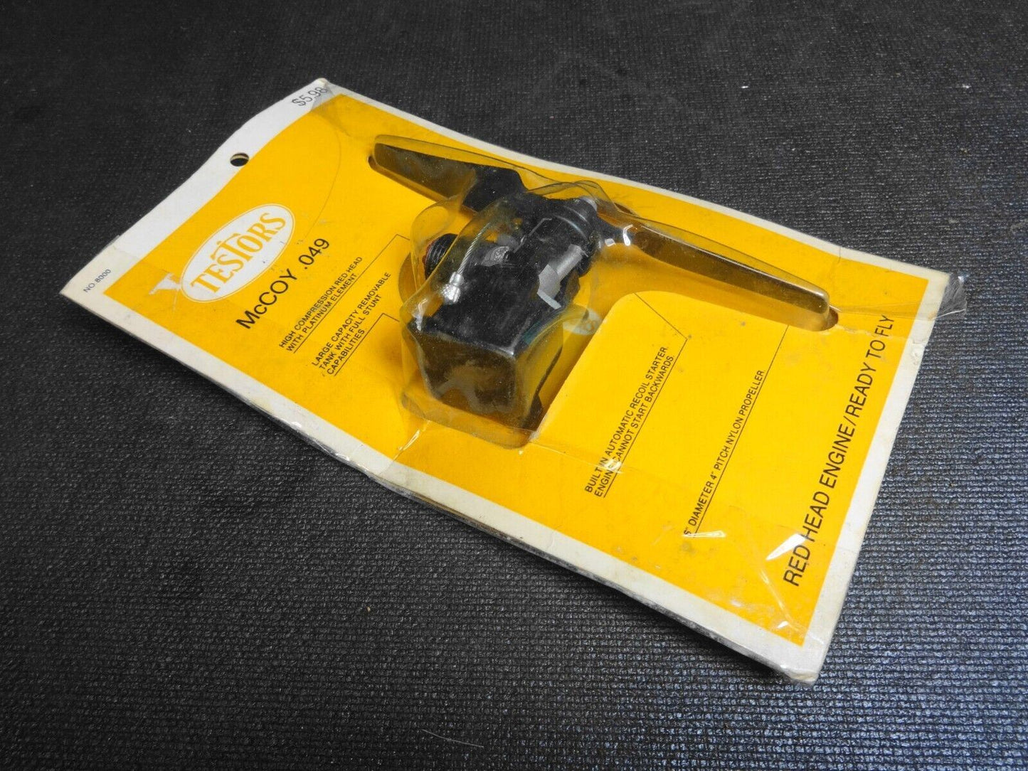 1969 Testors McCoy .049 Red Head CL Model Airplane Engine - New in Package, NOS