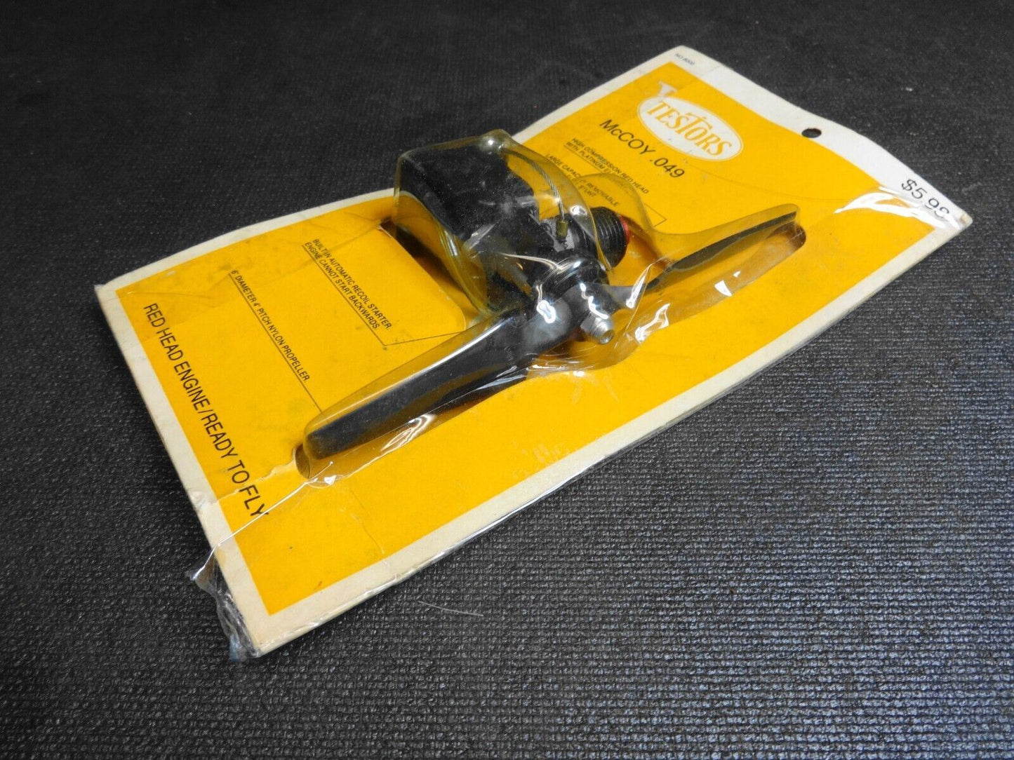 1969 Testors McCoy .049 Red Head CL Model Airplane Engine - New in Package, NOS