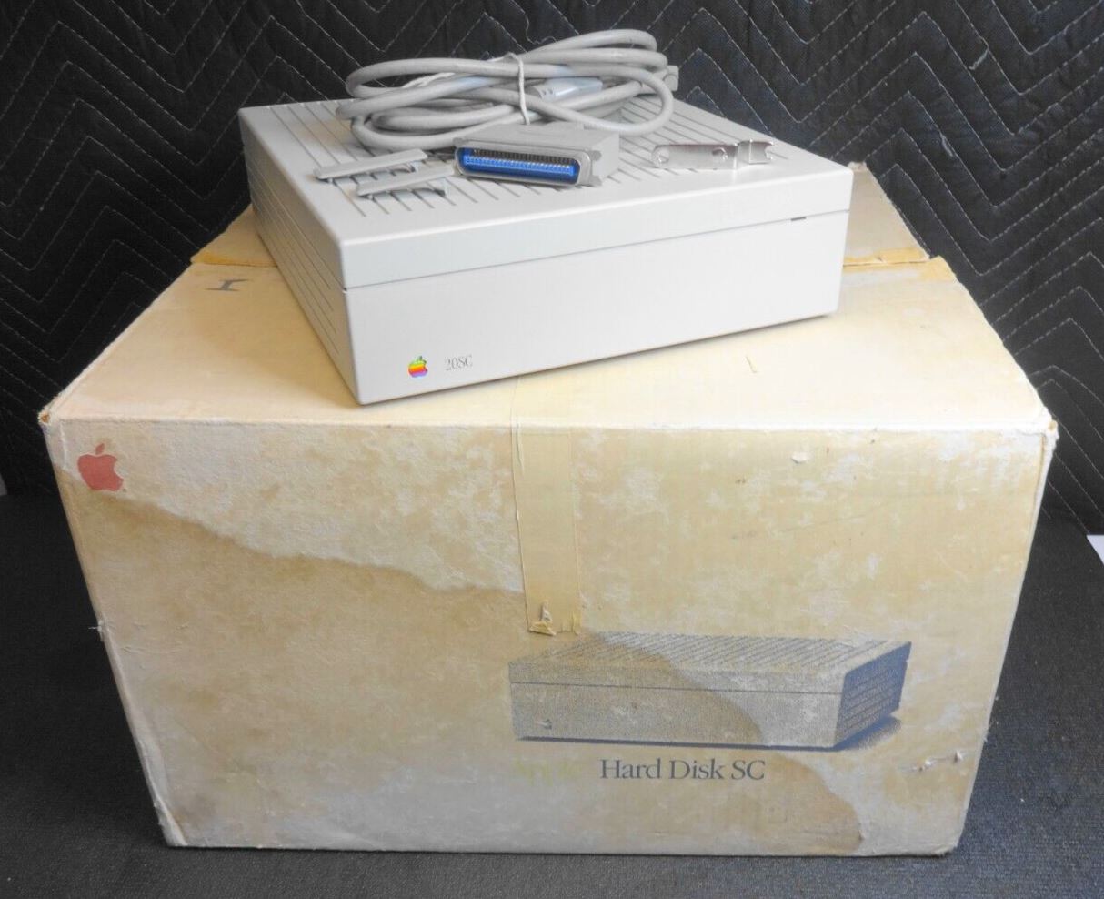Vintage Apple Hard Disc 20SC Model M2604 w/ Original Box, Cables & Inserts