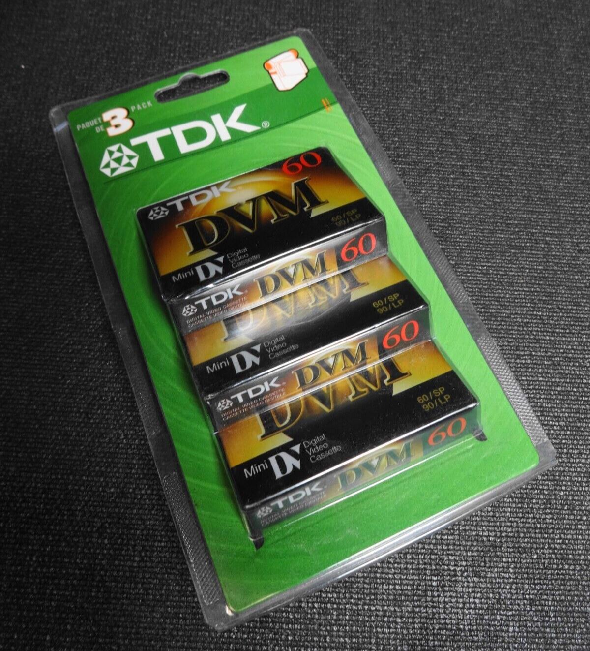 3-pack TDK Superior Grade Mini DVC Camcorder Videotape Cassette Tape, 60 Minutes