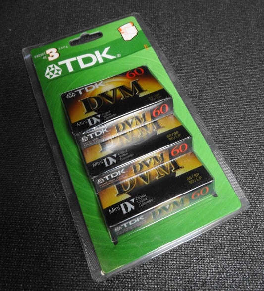 3-pack TDK Superior Grade Mini DVC Camcorder Videotape Cassette Tape, 60 Minutes