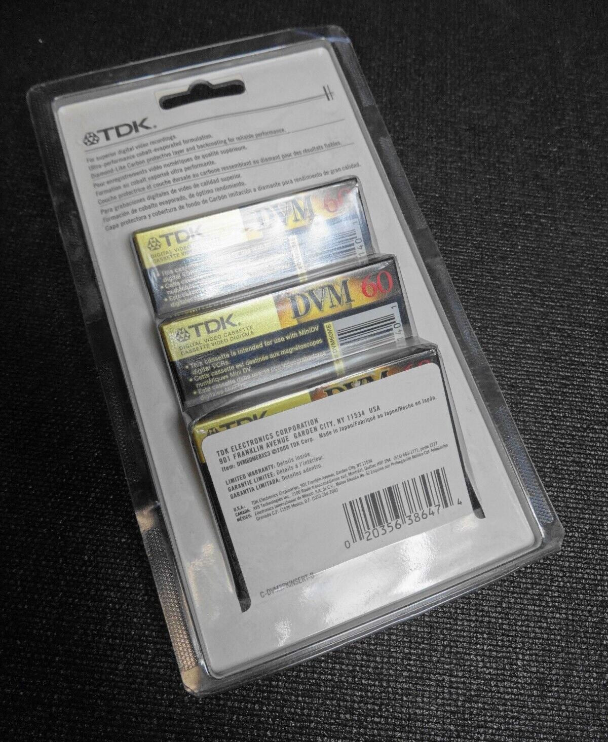 3-pack TDK Superior Grade Mini DVC Camcorder Videotape Cassette Tape, 60 Minutes