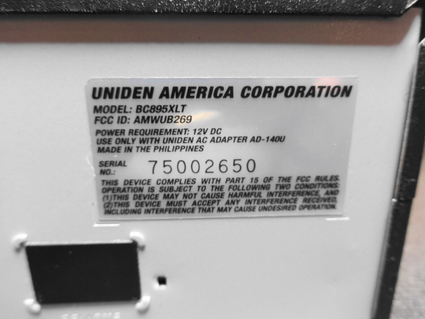 Uniden Bearcat BC895XLT TrunkTracker 300 Channel Base Scanner
