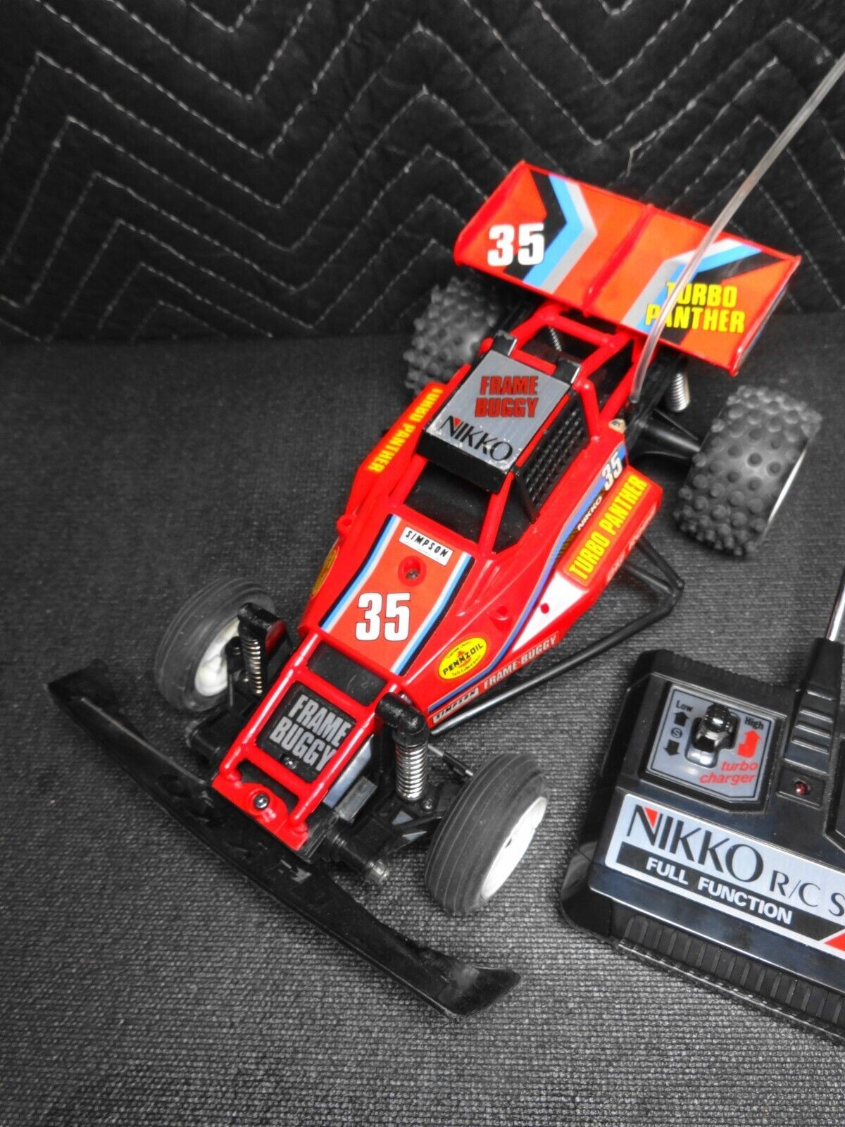 Vintage 1980s Nikko Turbo Panther #35 Remote Control RC Car Buggy *READ*