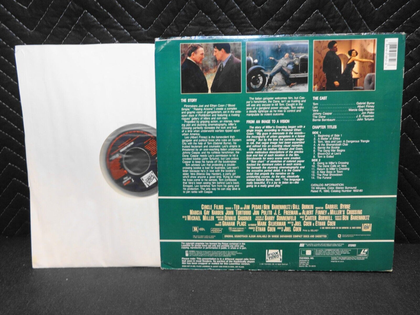 Millers Crossing LaserDisc Gabriel Byrne Marcia Gay Harden John Turturro