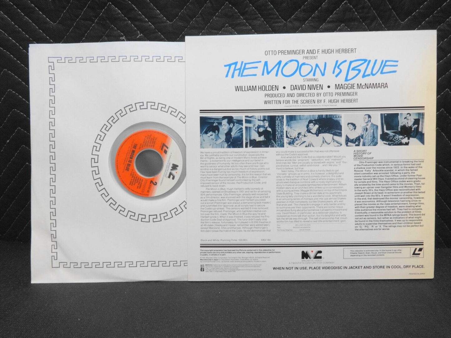 THE MOON IS BLUE - Laserdisc - William Holden