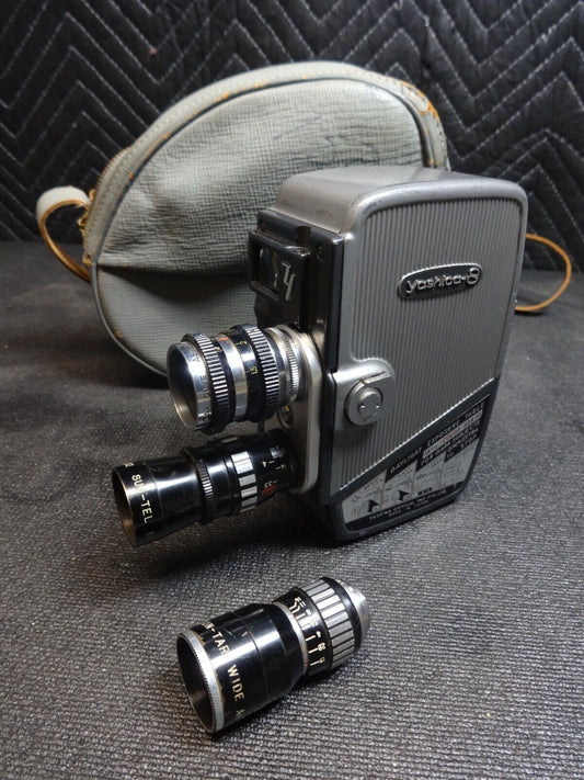YASHICA 8 Model T-2 8MM MOVIE CAMERA W/Lenses | Released late 1950s