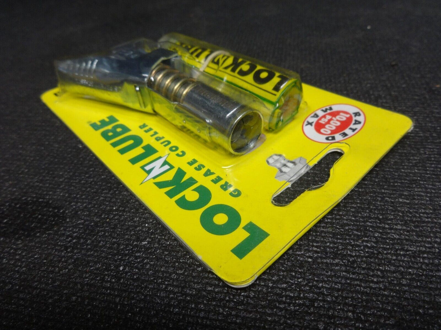 LockNLube Grease Gun Coupler, locks on, doesn't leak, rated over 10,000 PSI