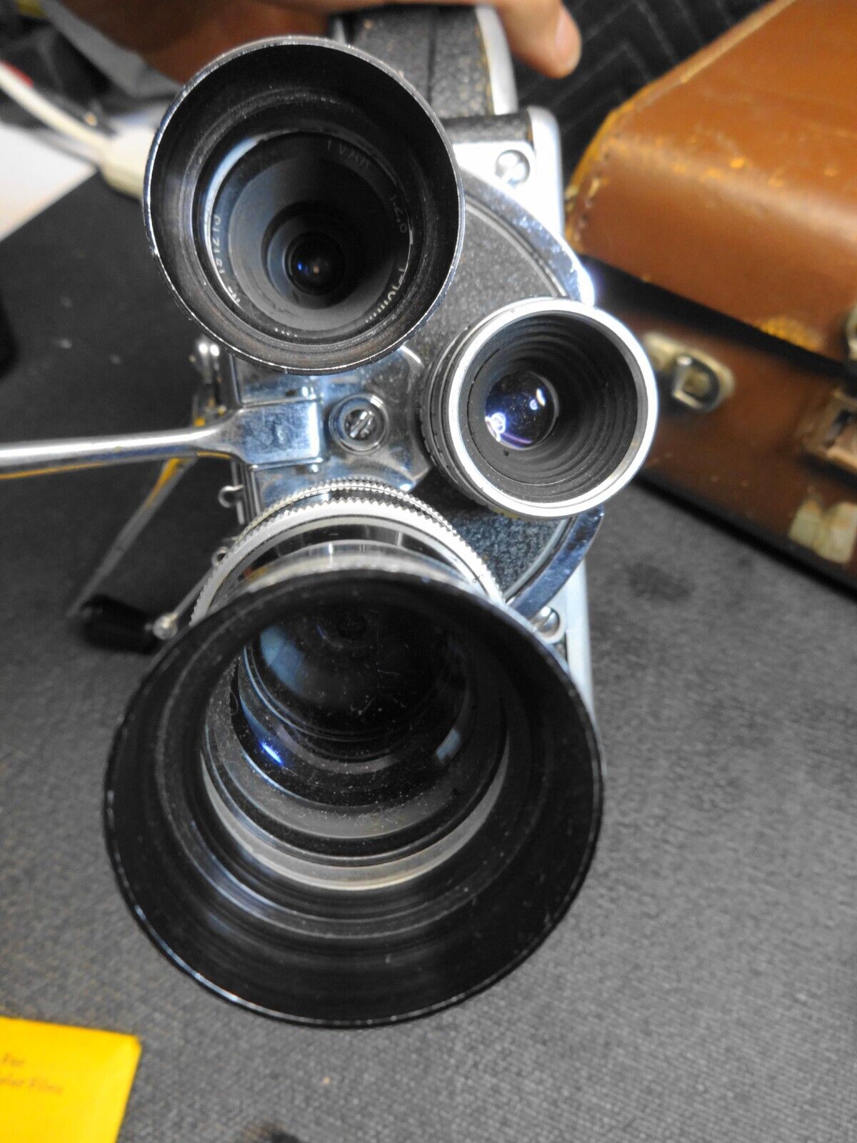 Vintage Paillard Bolex H16 Camera W 3 Lenses, Grip & Case