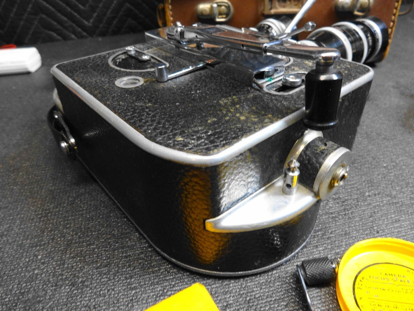 Vintage Paillard Bolex H16 Camera W 3 Lenses, Grip & Case