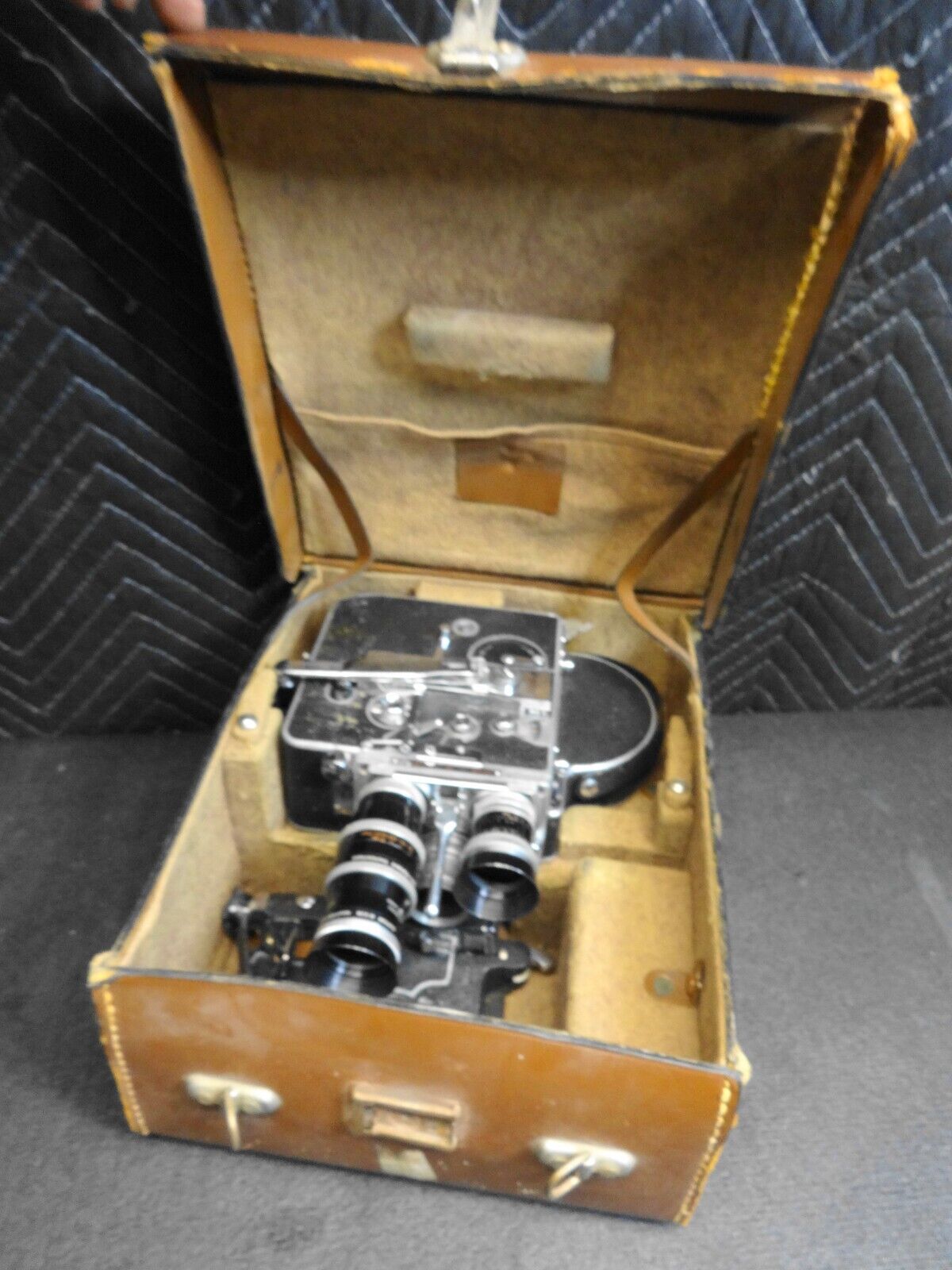 Vintage Paillard Bolex H16 Camera W 3 Lenses, Grip & Case