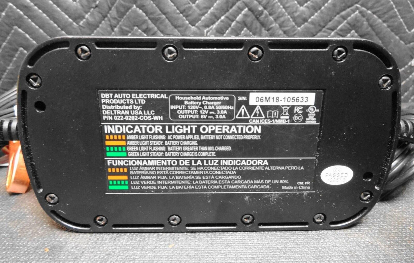 DELTRAN Battery Tender Power Plus 3A 12v 6v High Efficiency Charger ATV 3 AMP