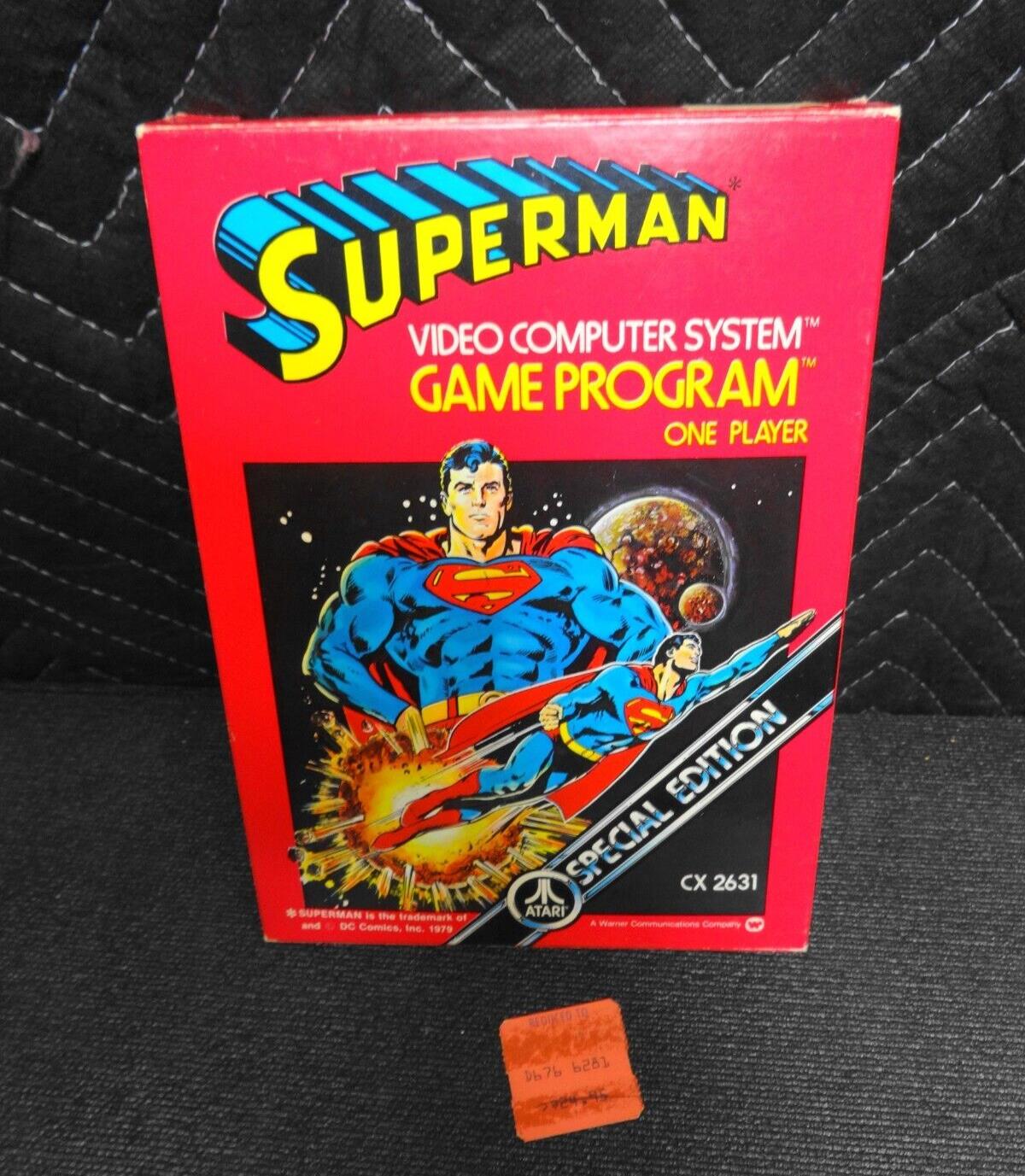 Superman (Atari 2600, 1979) CX2631 Special Edition w/ Box, Manual & Catalog
