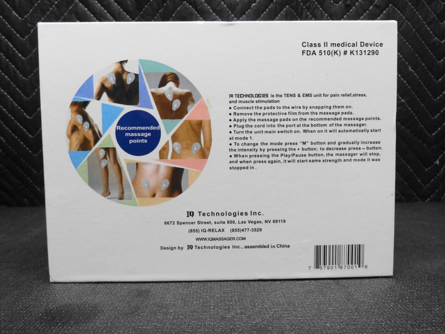 IQ Technologies Pro IVs Massager Muscle Stimulation K131290 Pain Relief