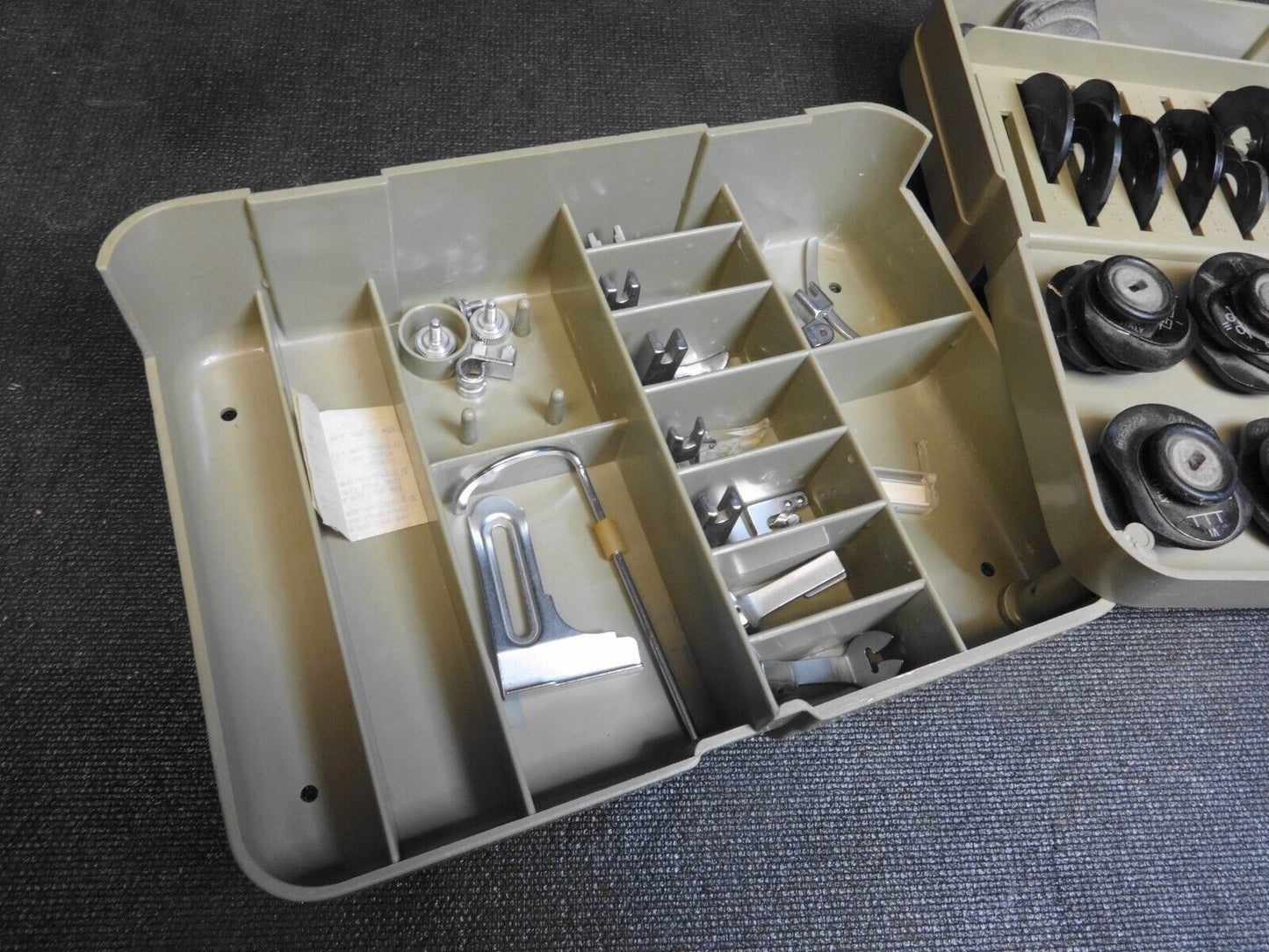 Vintage Necchi Supernova Sewing Machine Accessories Cams Feet Attachments READ