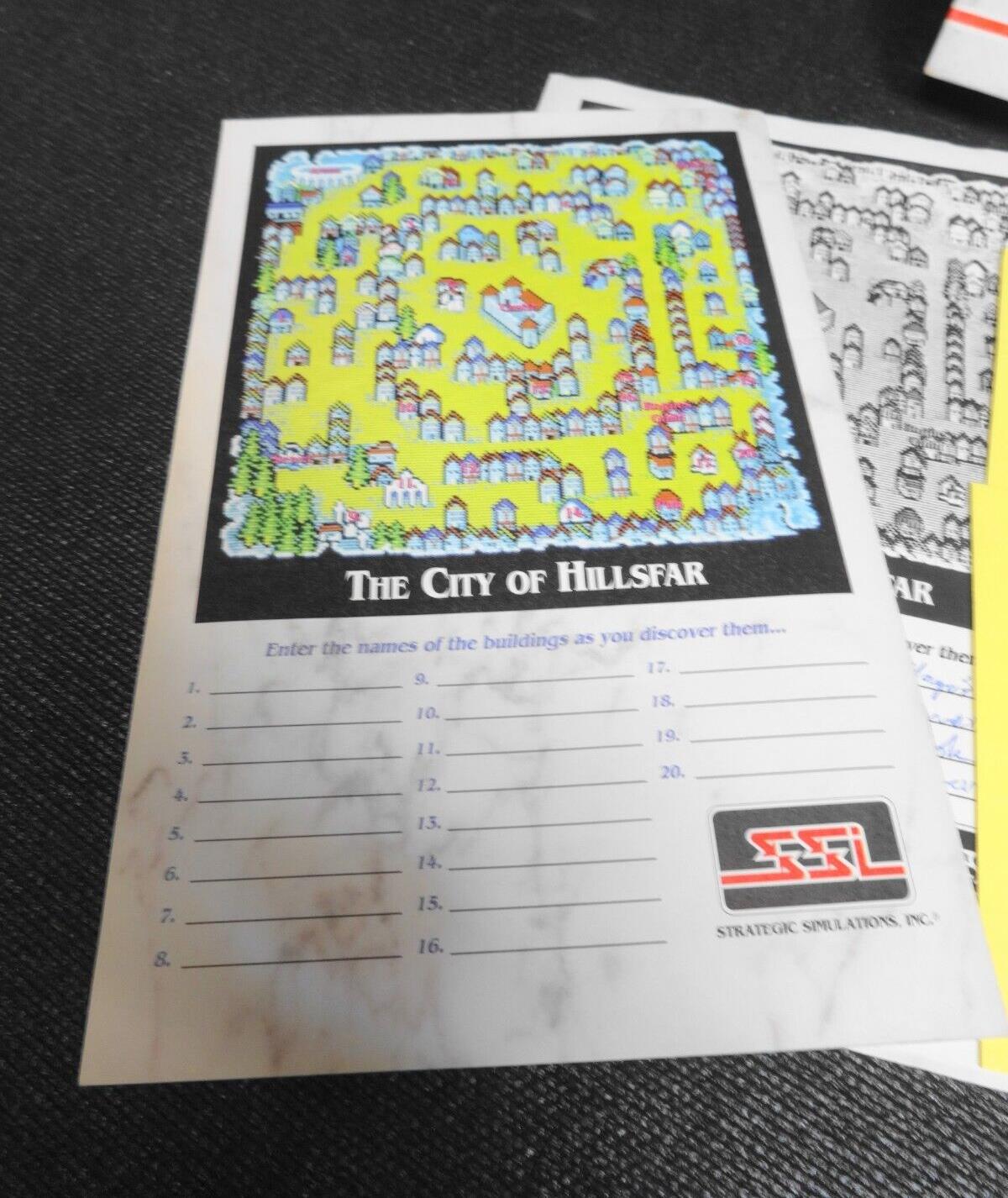 AD&D HILLSFAR SSI w/Poster Commodore 64/128 - Advanced Dungeons & Dragons