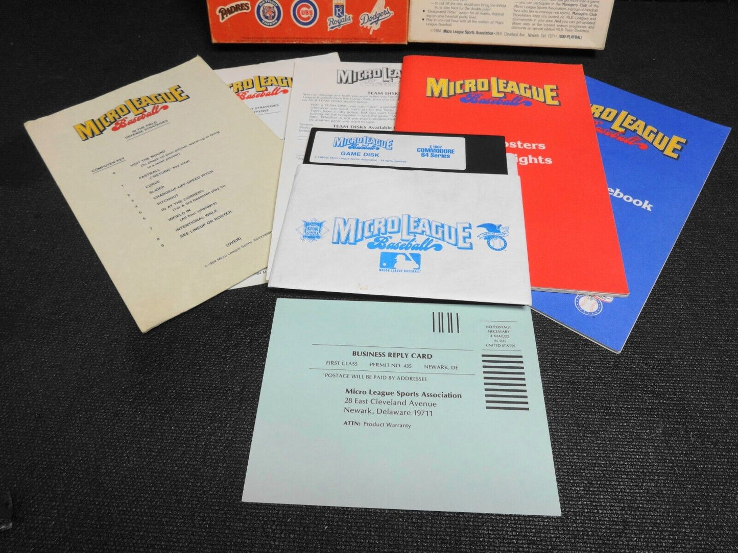 Micro League Baseball Commodore 64 C64 Game CIB