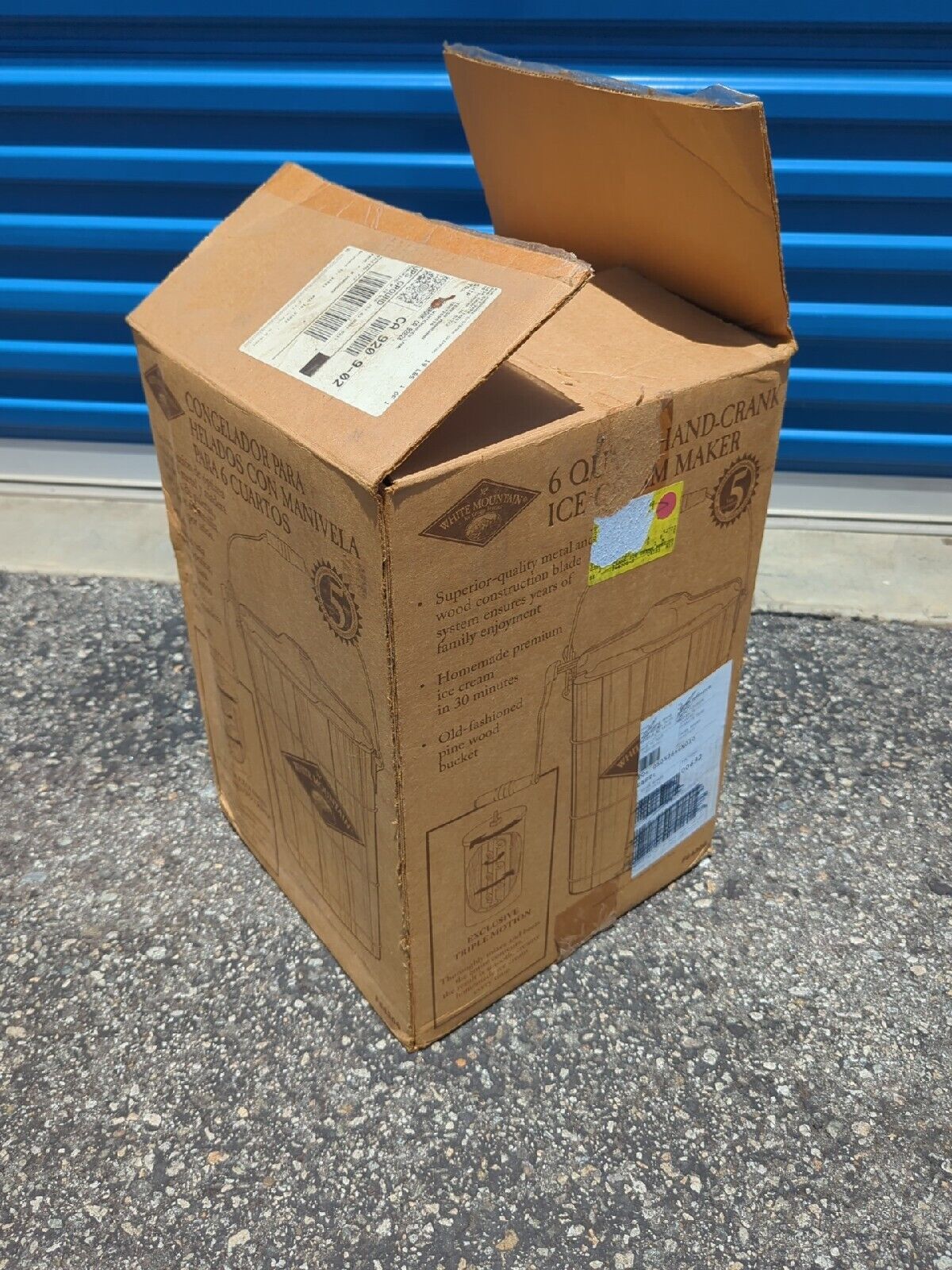 White Mountain Ice Cream Freezer 6 Qt. Triple Motion Vintage F64306 ALMOST NIB