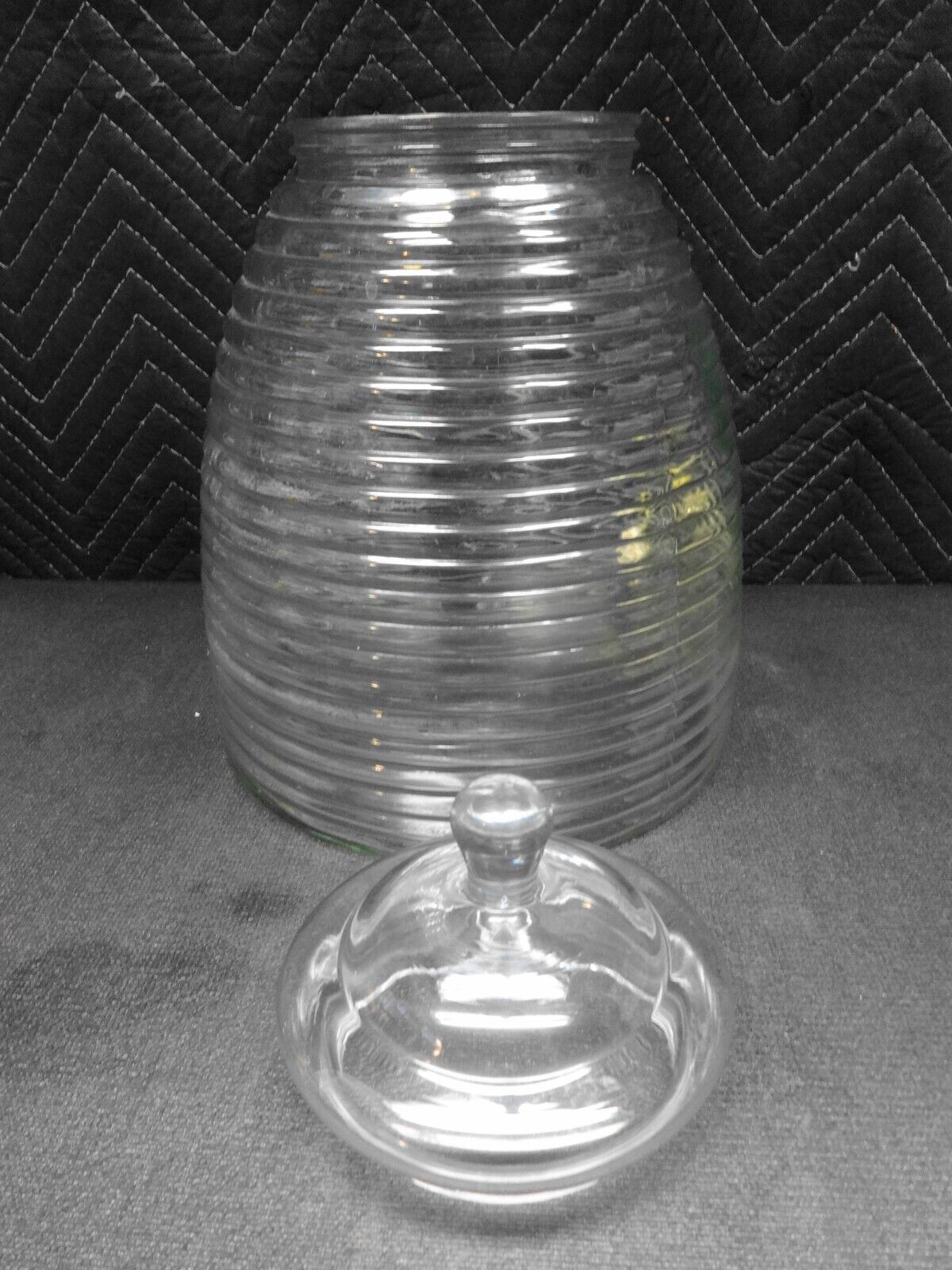 large vintage beehive shaped glass water pitcher drink bar dispenser jug