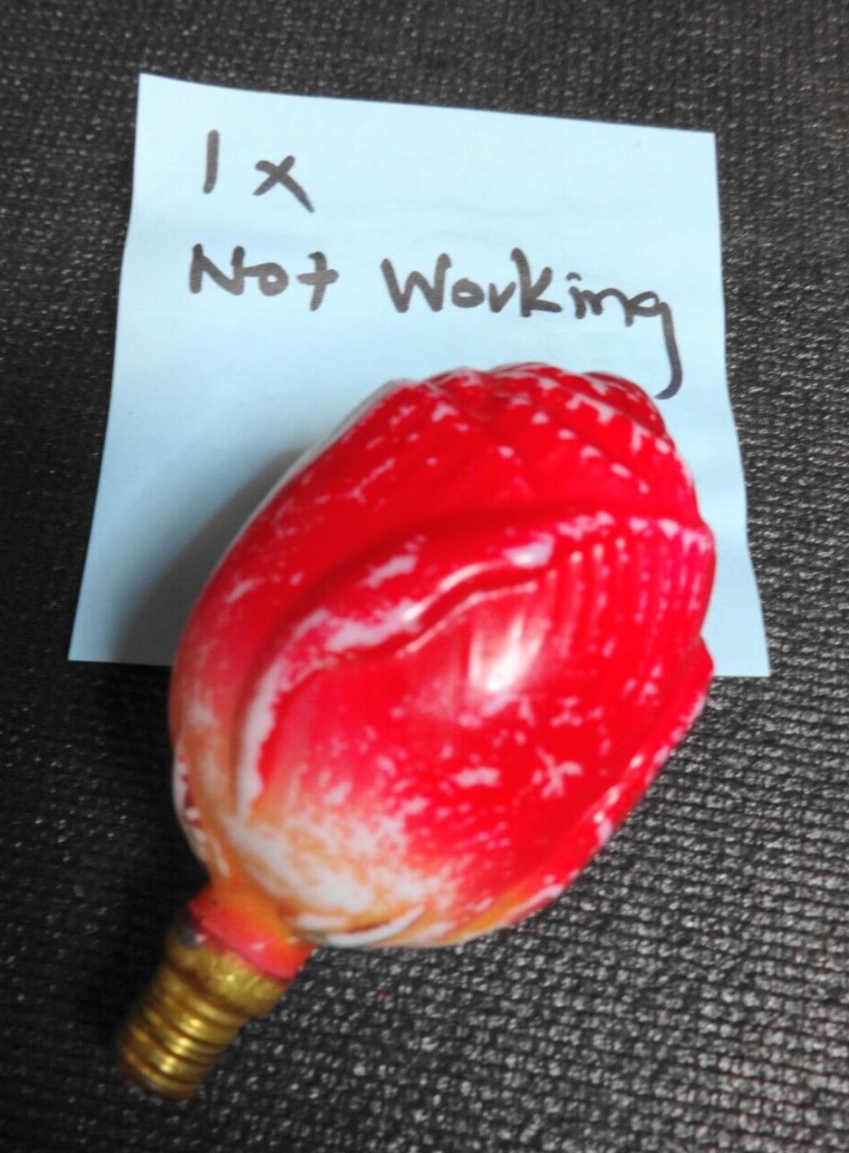 4x Vintage Rose Flowers Christmas Bulb Painted Milk Glass Japan Antique Figural