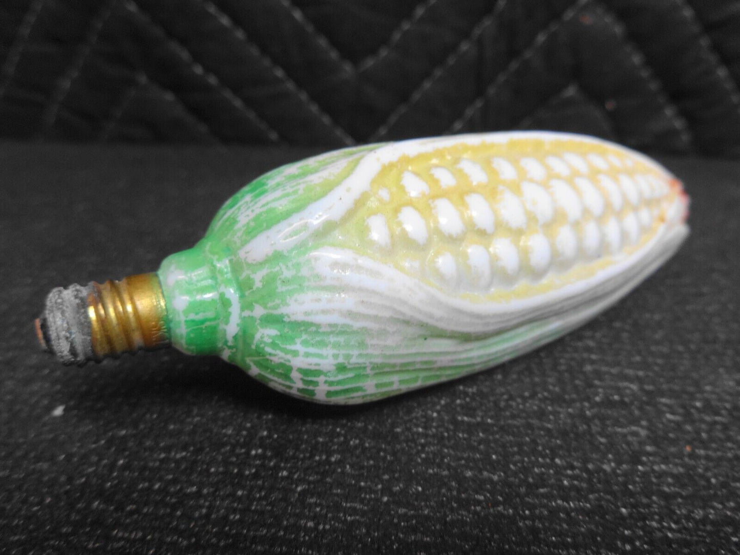 Vintage Milk Glass Figural Christmas Light Bulb Corn - Working