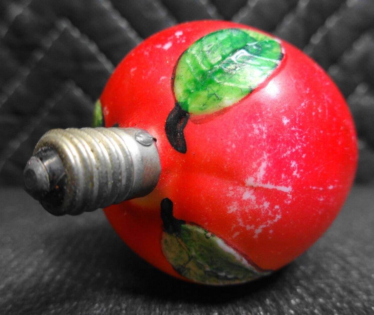 VINTAGE 1930'S MILK GLASS APPLE CHRISTMAS LIGHT BULB - WORKS