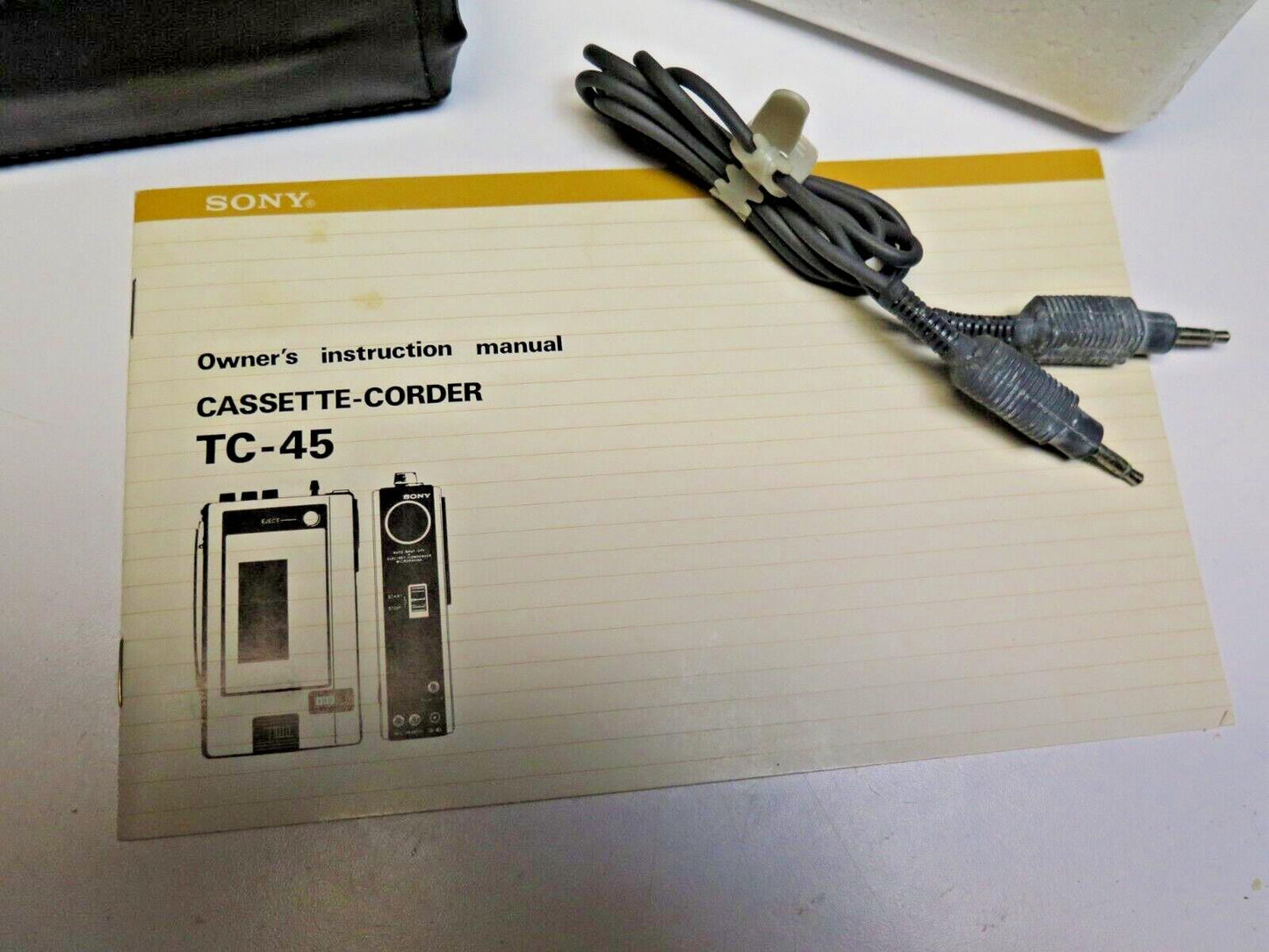 SONY TC-45 TAPE RECORDER CASSETTE PLAYER VINTAGE in Original Box w/ Manual