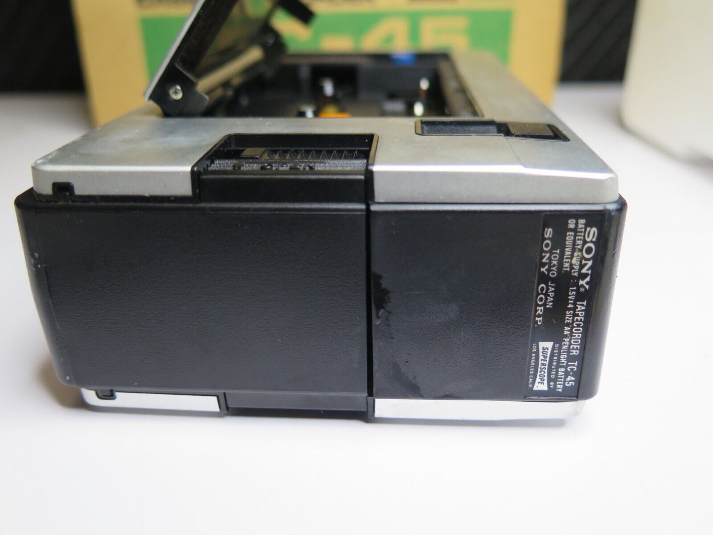 SONY TC-45 TAPE RECORDER CASSETTE PLAYER VINTAGE in Original Box w/ Manual