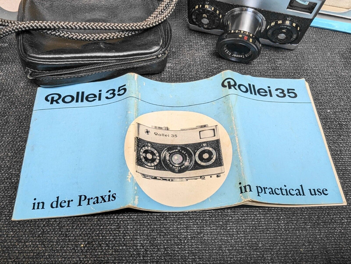 Rollei 35 Germany with 40mm f3.5 Tessar Lens - Box, Leather Pouch, Batt & Manual