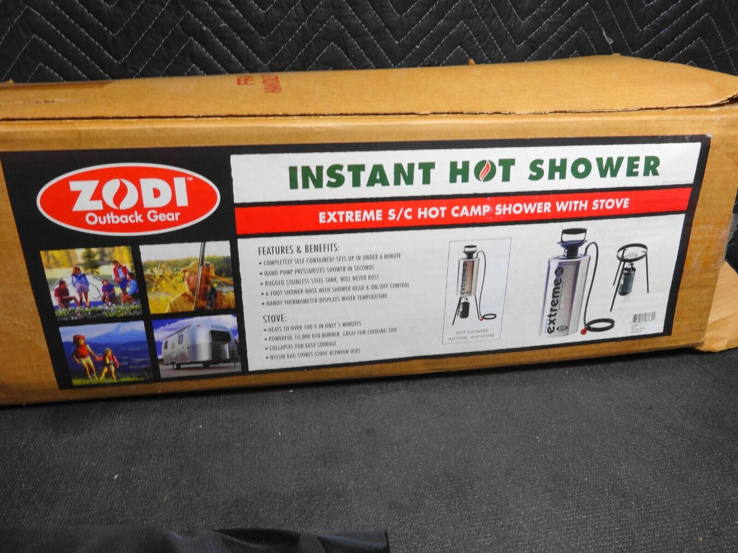 ZODI Outdoor Gear Instant Hot Shower Stove Top Water Heater W/Soft Case