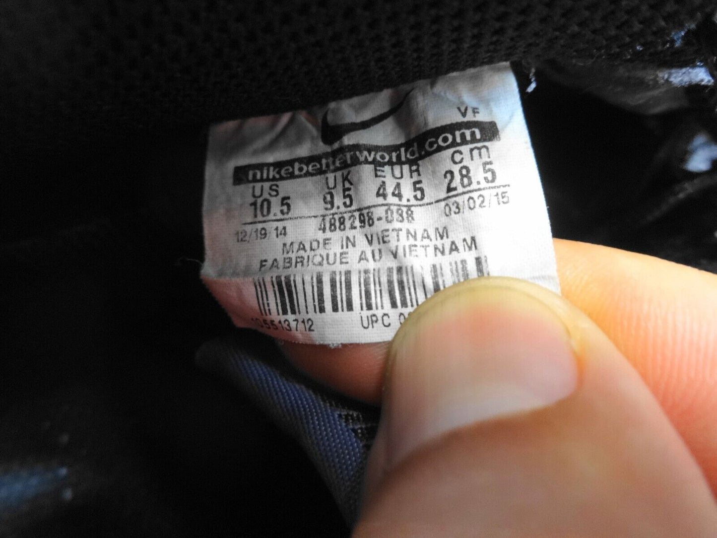 US Size 10.5 - Pair Nike Air Force 1 Low Blue Suede w Black Men's Athletic Shoes