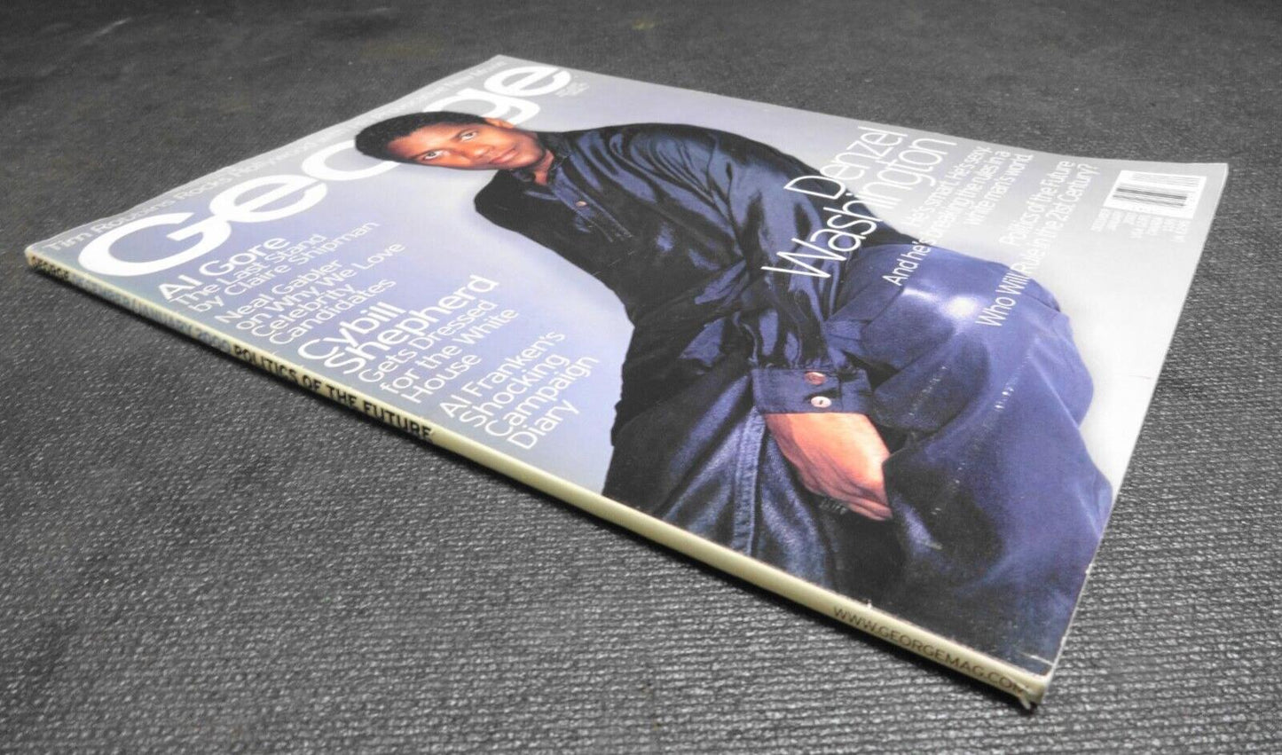 George Magazine December January 2000 Denzel Washington Cybill Shepherd Al Gore