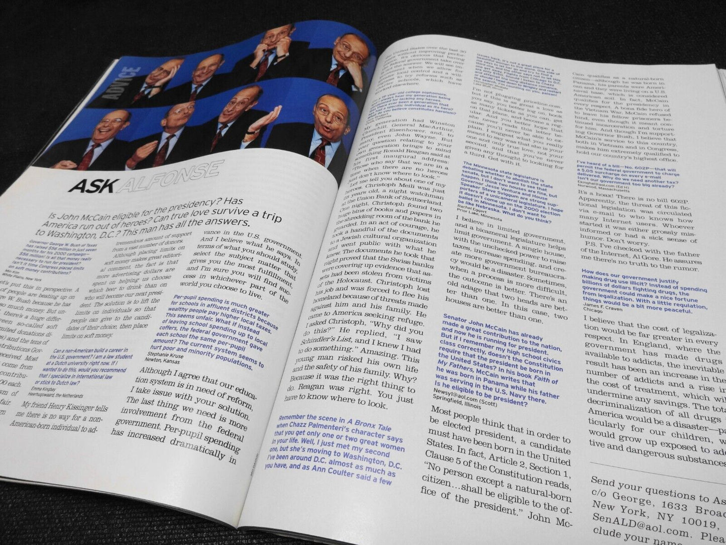 George Magazine December January 2000 Denzel Washington Cybill Shepherd Al Gore