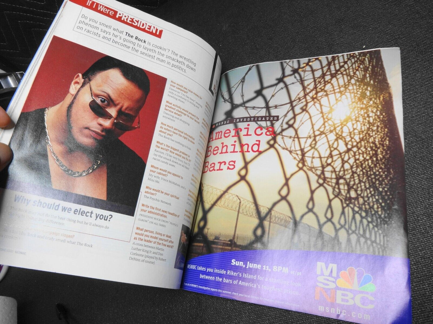 George Magazine June 2000 Gisele Bundchen Dwayne Johnson The Rock