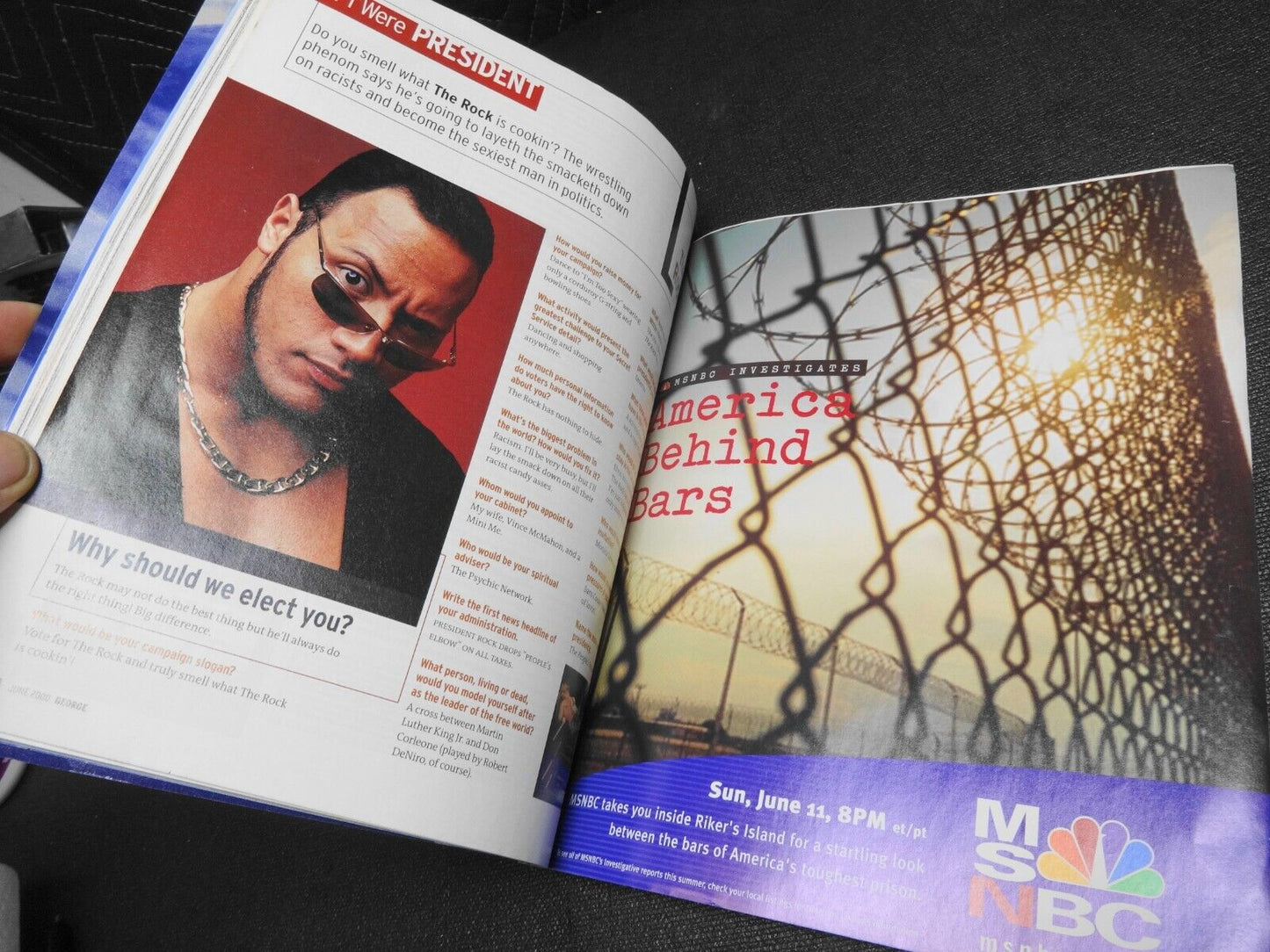 George Magazine June 2000 Gisele Bundchen Dwayne Johnson The Rock