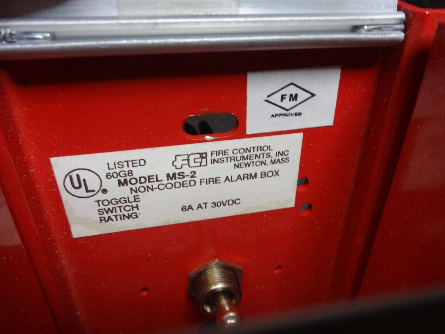 NEW OPEN BOX FCI MS-2 Fire Alarm Pull Station RED IN COLOR WITH KEY