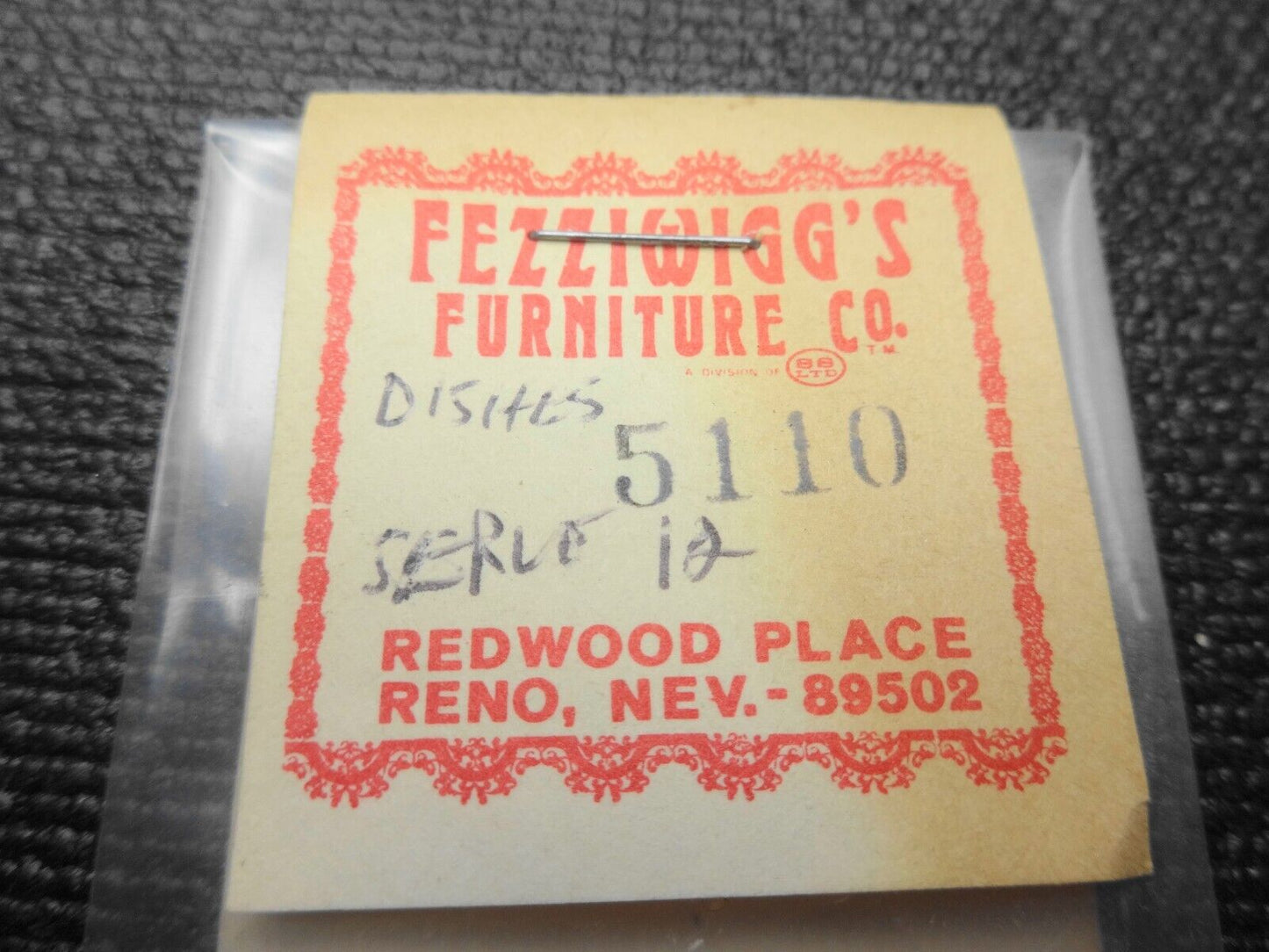 Vintage Fezziwigg's Furniture Co HO - Dishes - Diecast 5110 NOS