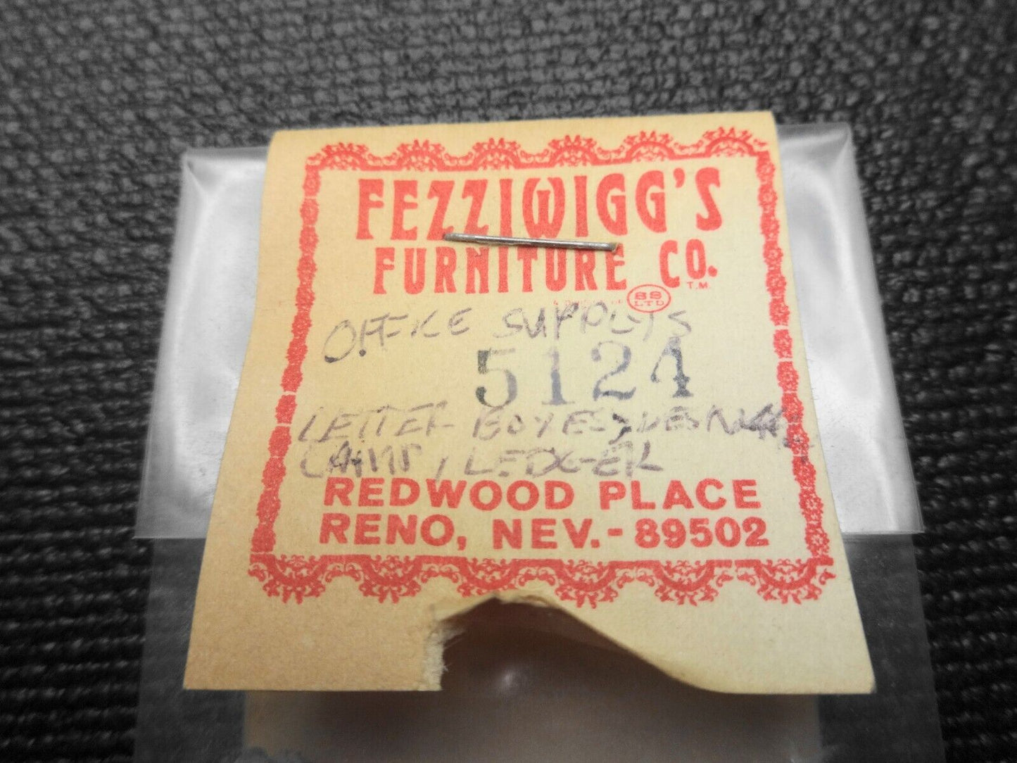 Vintage Fezziwigg's Furniture Co HO - Office Supplies - Diecast 5124 NOS
